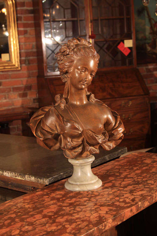 French Terra Cotta Bust on Stand