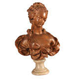 French Terra Cotta Bust on Stand