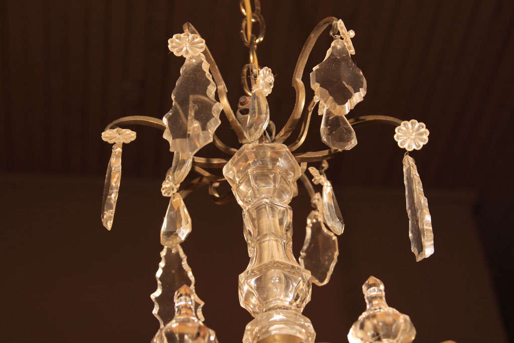 Narrow French Crystal Chandelier For Sale 1