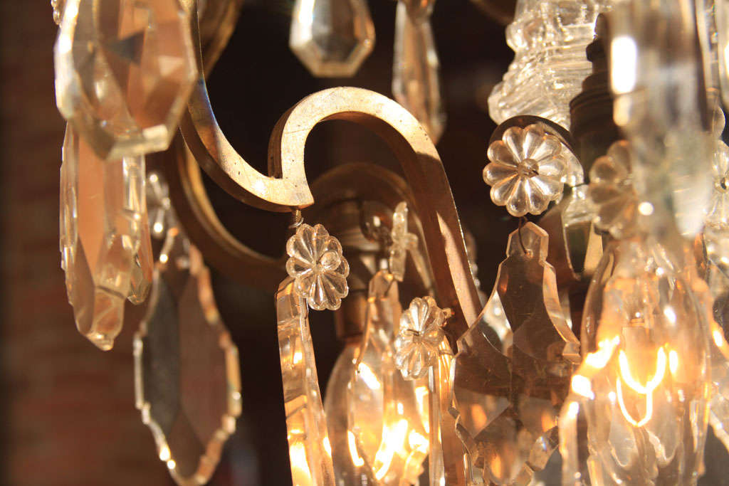 Narrow French Crystal Chandelier For Sale 2