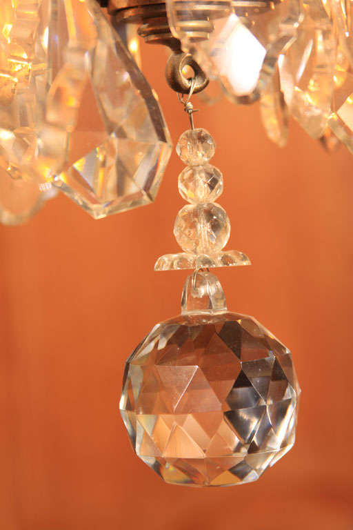 Narrow French Crystal Chandelier For Sale 4