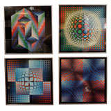 Set of Four Vasarely Prints
