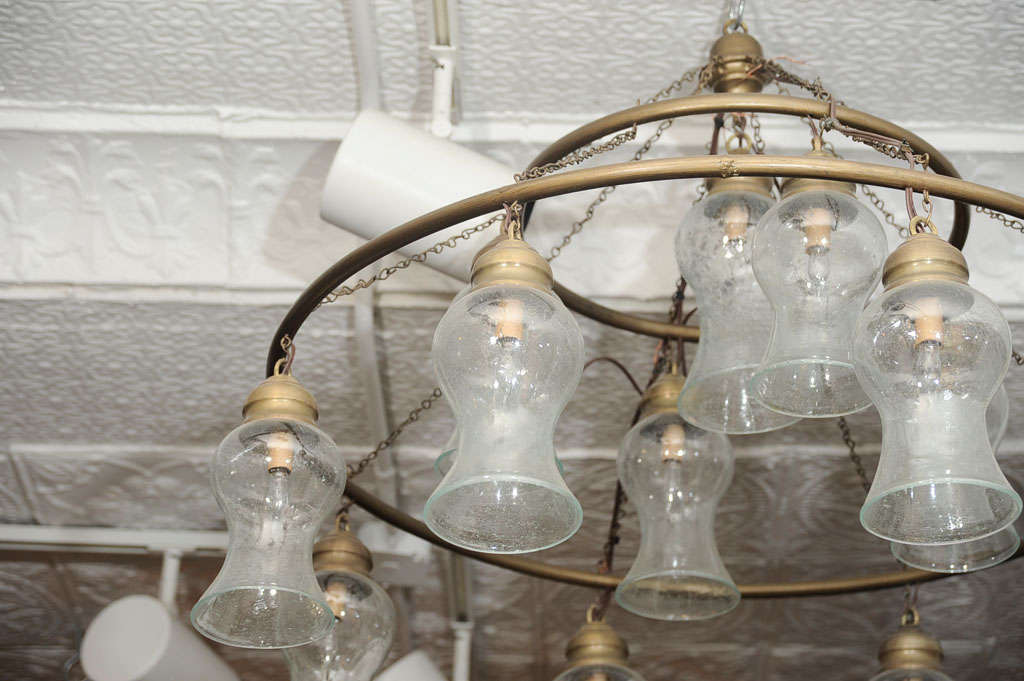 Egyptian Hand Blown Clear Glass Chandelier