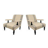 Pair of Belgian Style Lounge Chairs