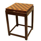 English Inlaid Chess/Game Board, 19th c., on Modern Stand
