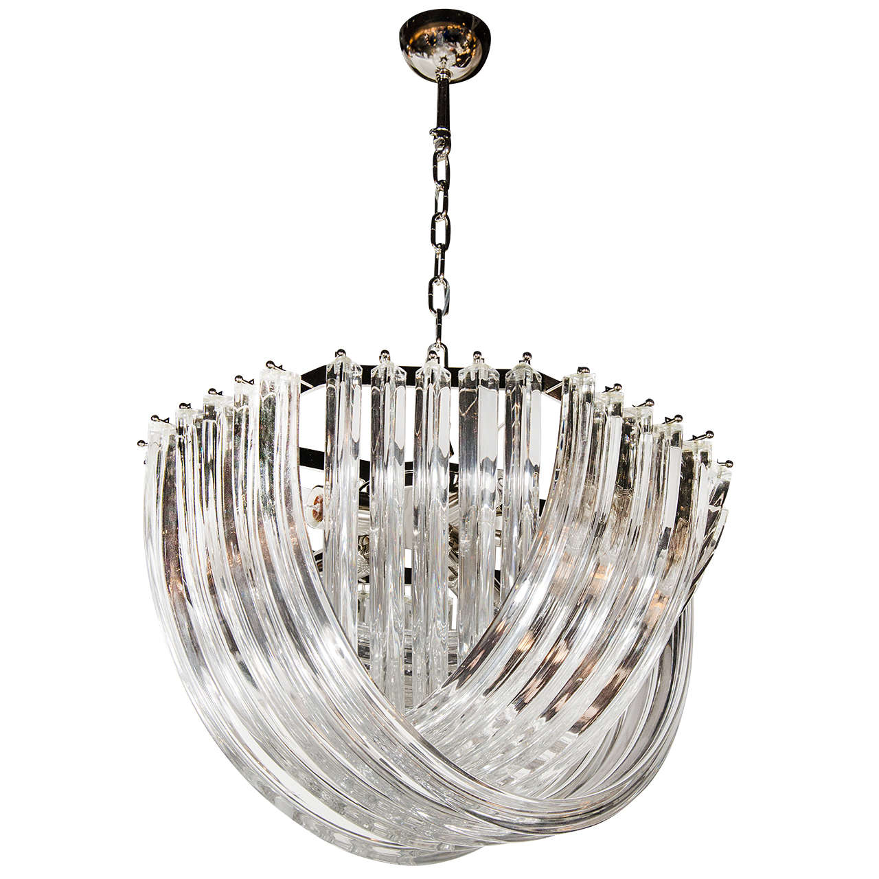 Stunning Modernist Murano Glass Ribbon Chandelier For At 1stdibs Stunning Modernist Murano Glass Ribbon Chandelier For