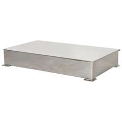 Art Deco Plinth Footed Silver-Plate Box