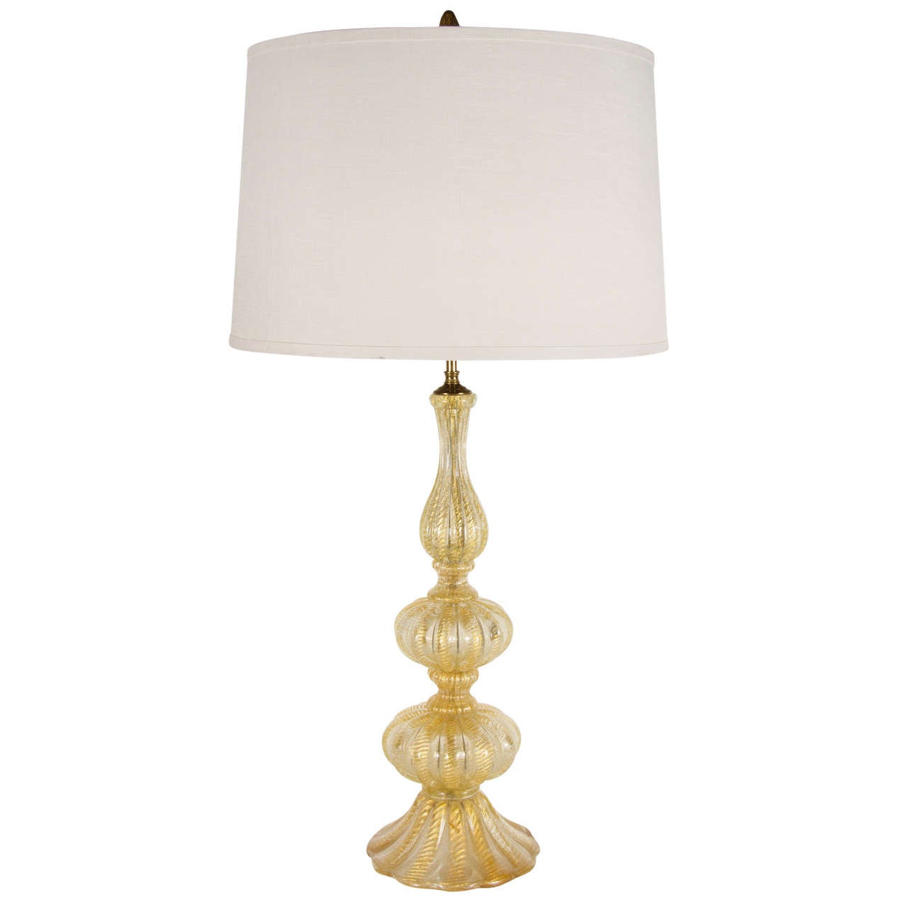 Mid-Century Modern Hand-Blown Table Lamp w/ 24kt Gold Flecks by Barovier e Toso