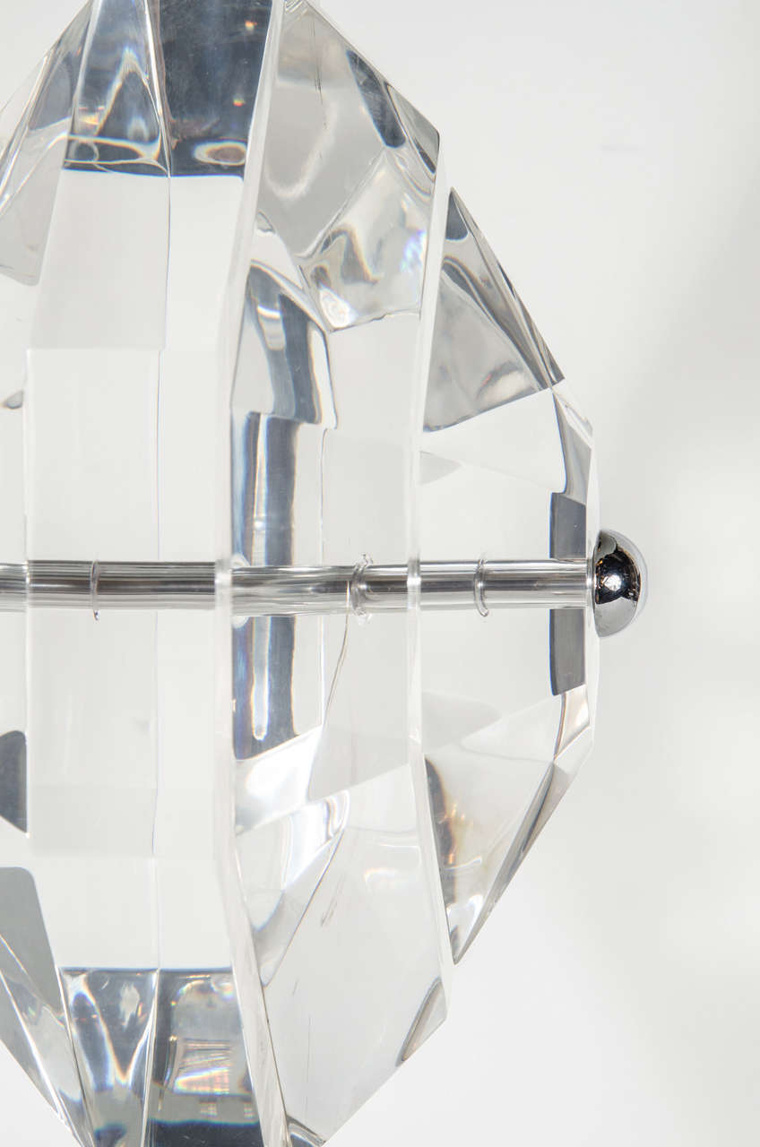 Mid-Centuy Modernist, Lucite and Chrome Table Lamp by Les Prismatiques 1
