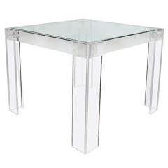 Mid-Century Modernist Lucite and Glass Dining or Game Table