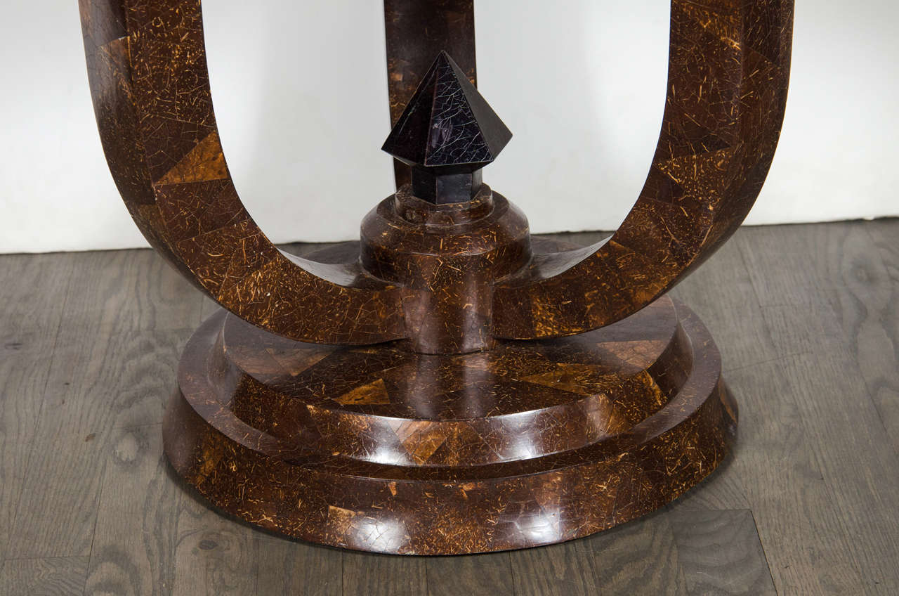 Philippine Mid- Century Modernist Tessellated Horn Gueridon Table