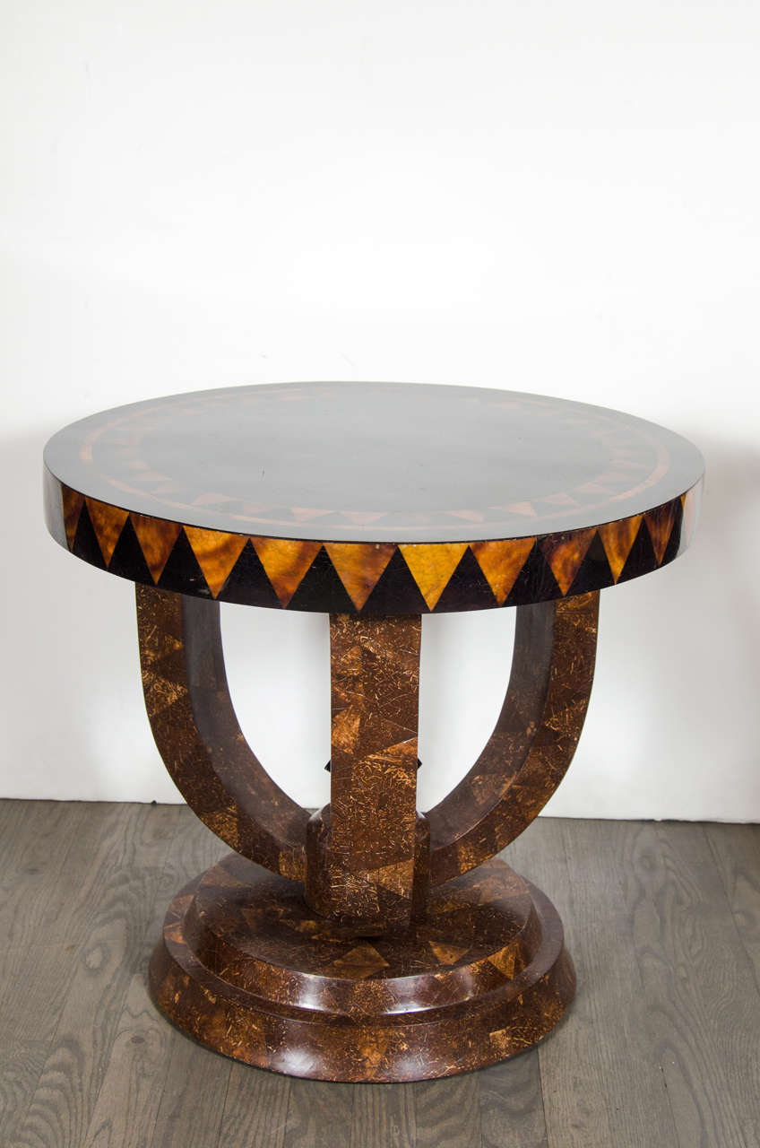 Mid- Century Modernist Tessellated Horn Gueridon Table 3