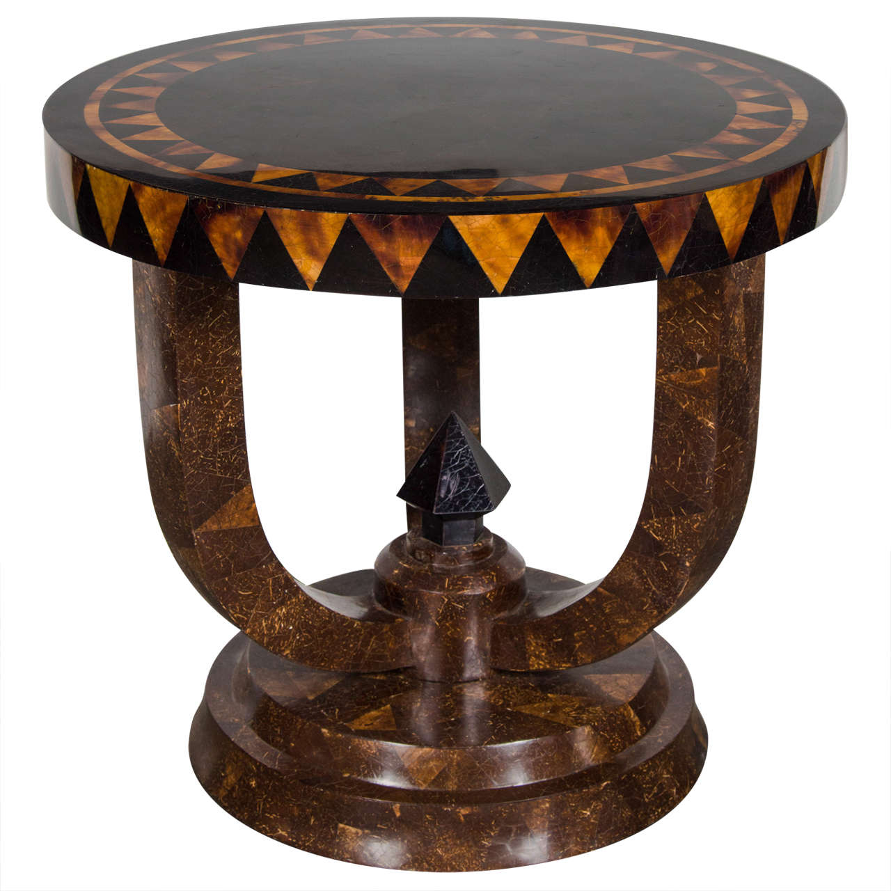Mid- Century Modernist Tessellated Horn Gueridon Table