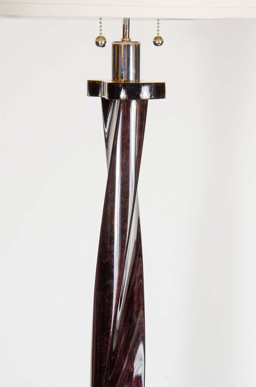 Mid-20th Century Mid-Century Modernist Ebonized Walnut Floor Lamp by Russel Wright