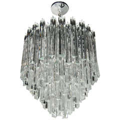 Mid-Century Modernist Cascading Camer Chandelier with Chrome Fittings
