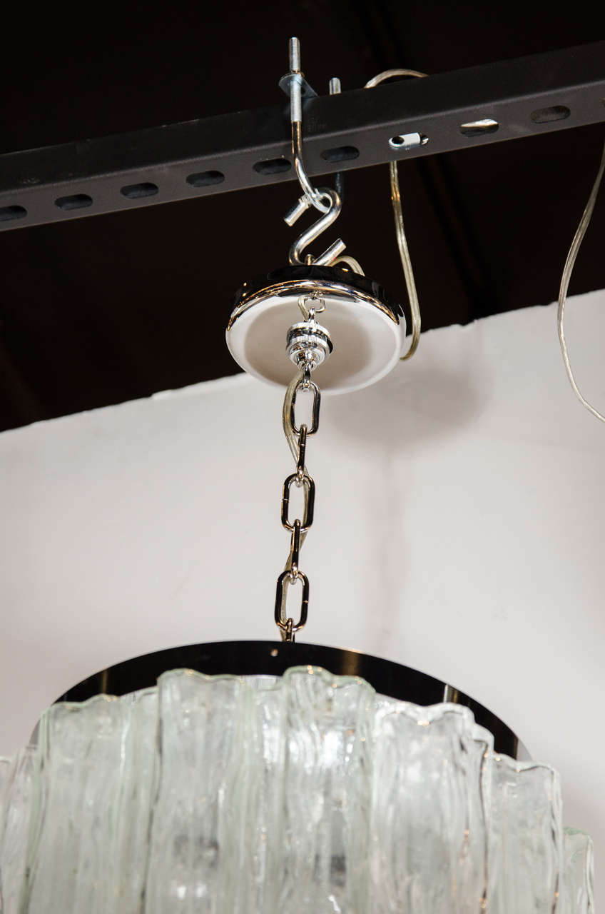 Late 20th Century Mid-Century Modern, Two-Tier Tronchi Murano Glass Chandelier by Venini