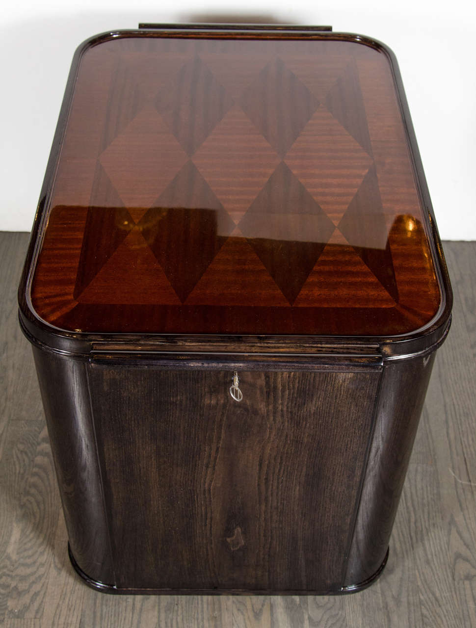 Outstanding Art Deco Occasional Table or Bar in Bookmatched Exotic