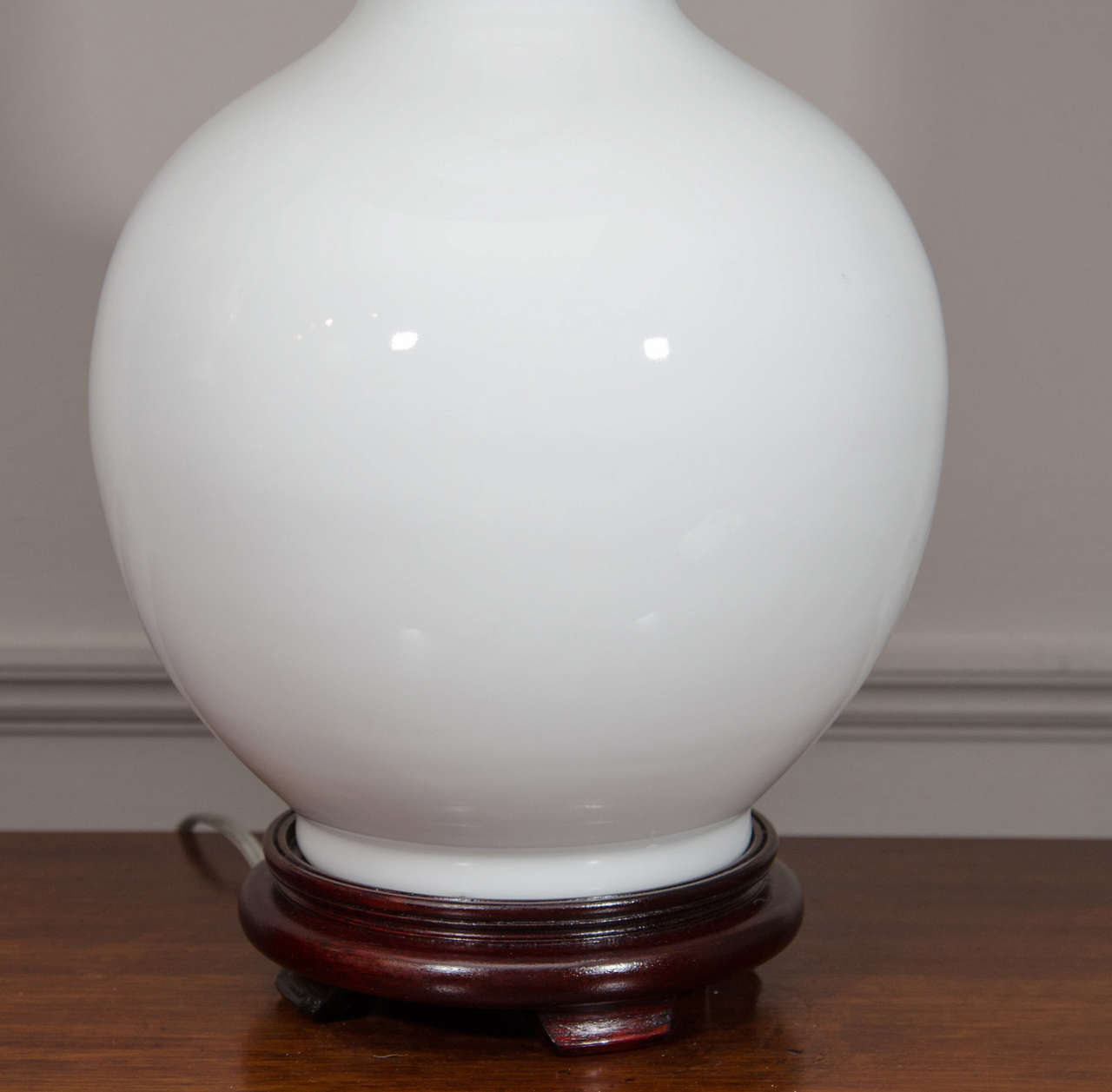 Pair of Chinese Blanc de Chine Porcelain Tianqiuping Vases, Wired as Lamps In Excellent Condition In Long Island City, NY