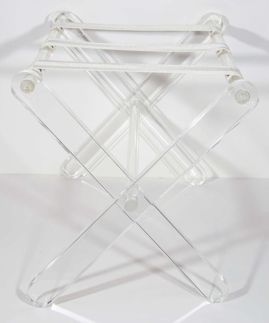 1970s Lucite Luggage Stand in the Style of Charles Hollis Jones In Excellent Condition In Fort Lauderdale, FL
