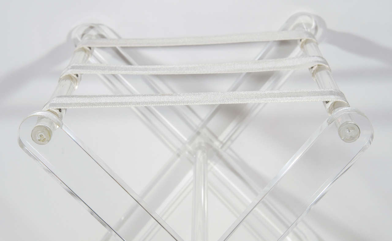 Late 20th Century 1970s Lucite Luggage Stand in the Style of Charles Hollis Jones