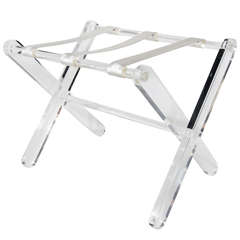 1970s Lucite Luggage Stand in the Style of Charles Hollis Jones