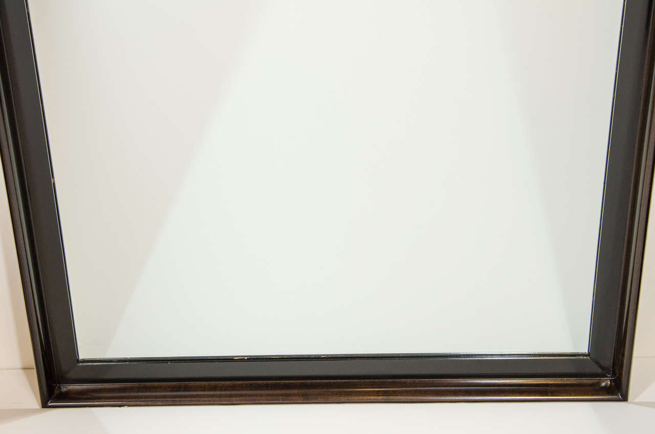 Mid-Century Modern Elegant Dark Mahogany Mirror Designed by Paul Frankl