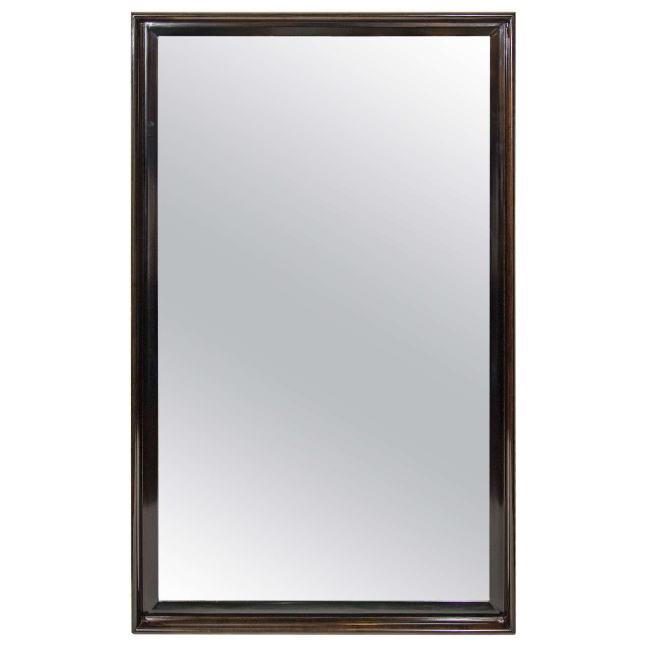 Elegant Dark Mahogany Mirror Designed by Paul Frankl