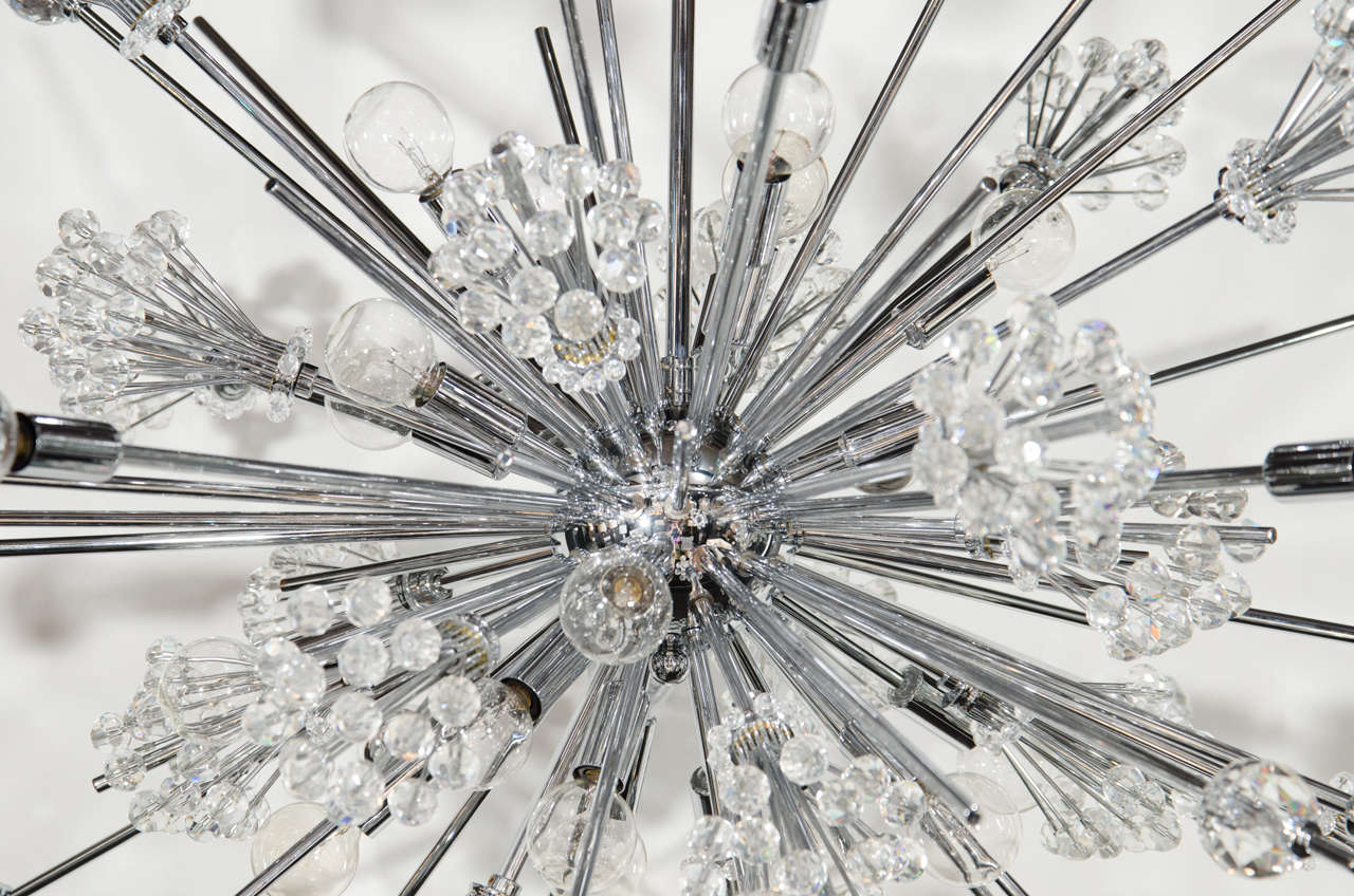 Austrian Exceptional Sputnik Chandelier by Lobmeyr Featuring Fine Cut Crystals