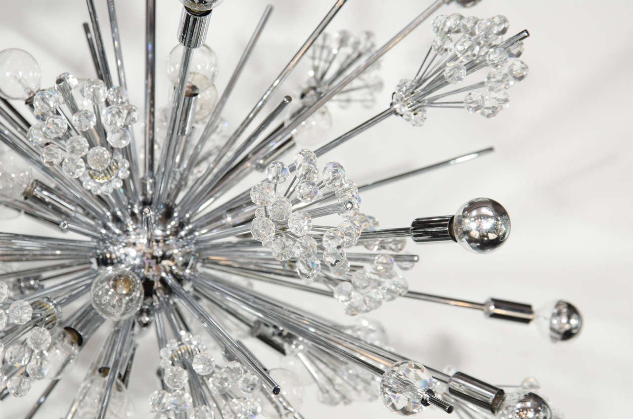 Hand-Crafted Exceptional Sputnik Chandelier by Lobmeyr Featuring Fine Cut Crystals