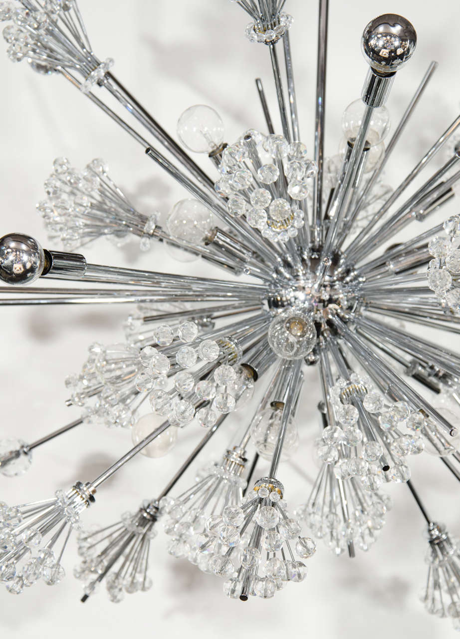20th Century Exceptional Sputnik Chandelier by Lobmeyr Featuring Fine Cut Crystals