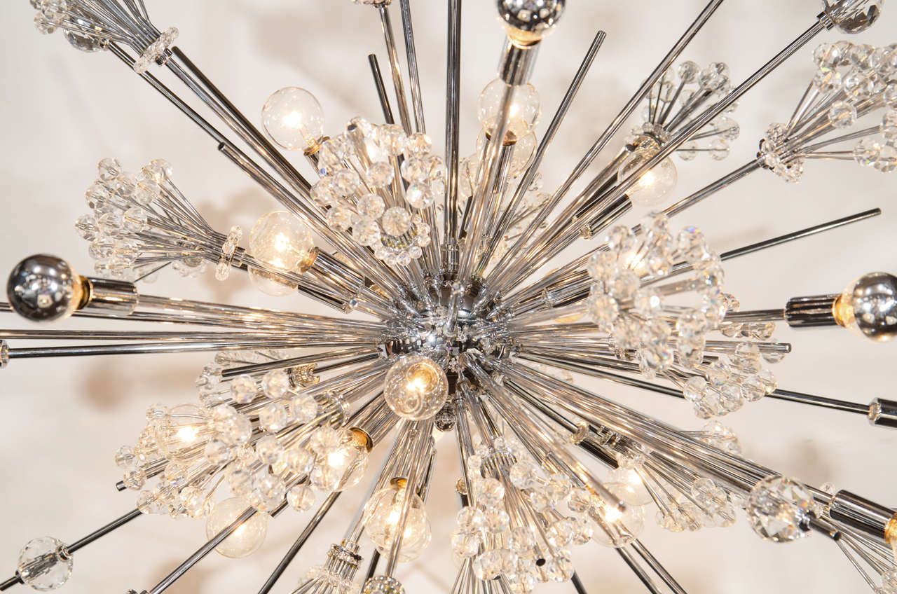 Exceptional Sputnik Chandelier by Lobmeyr Featuring Fine Cut Crystals 1