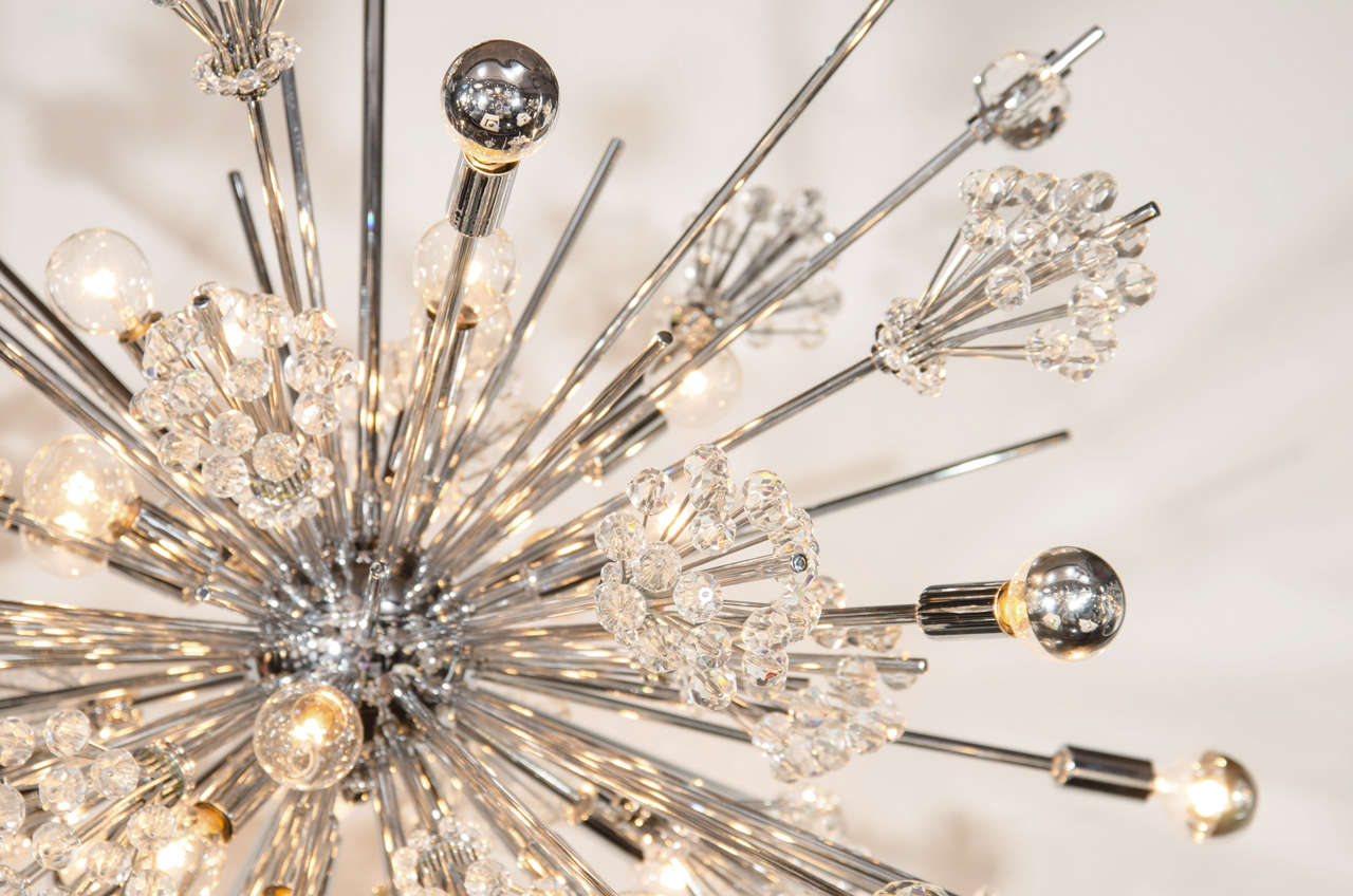 Exceptional Sputnik Chandelier by Lobmeyr Featuring Fine Cut Crystals 2