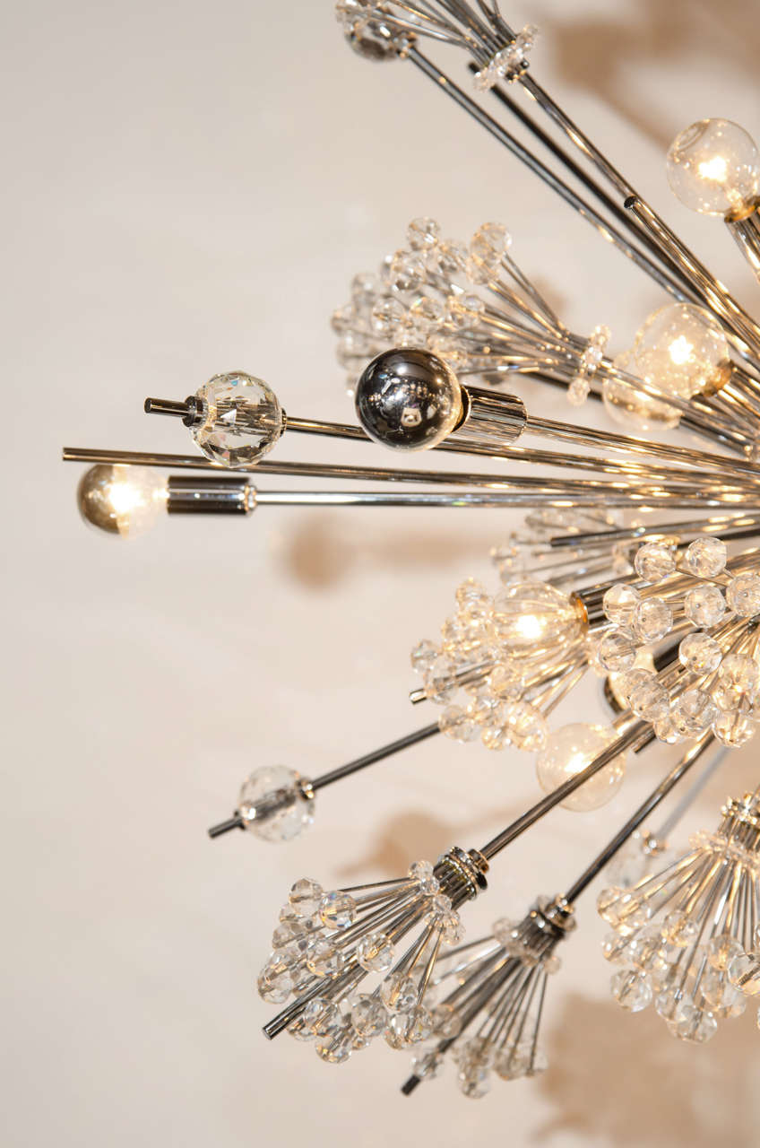 Exceptional Sputnik Chandelier by Lobmeyr Featuring Fine Cut Crystals 3