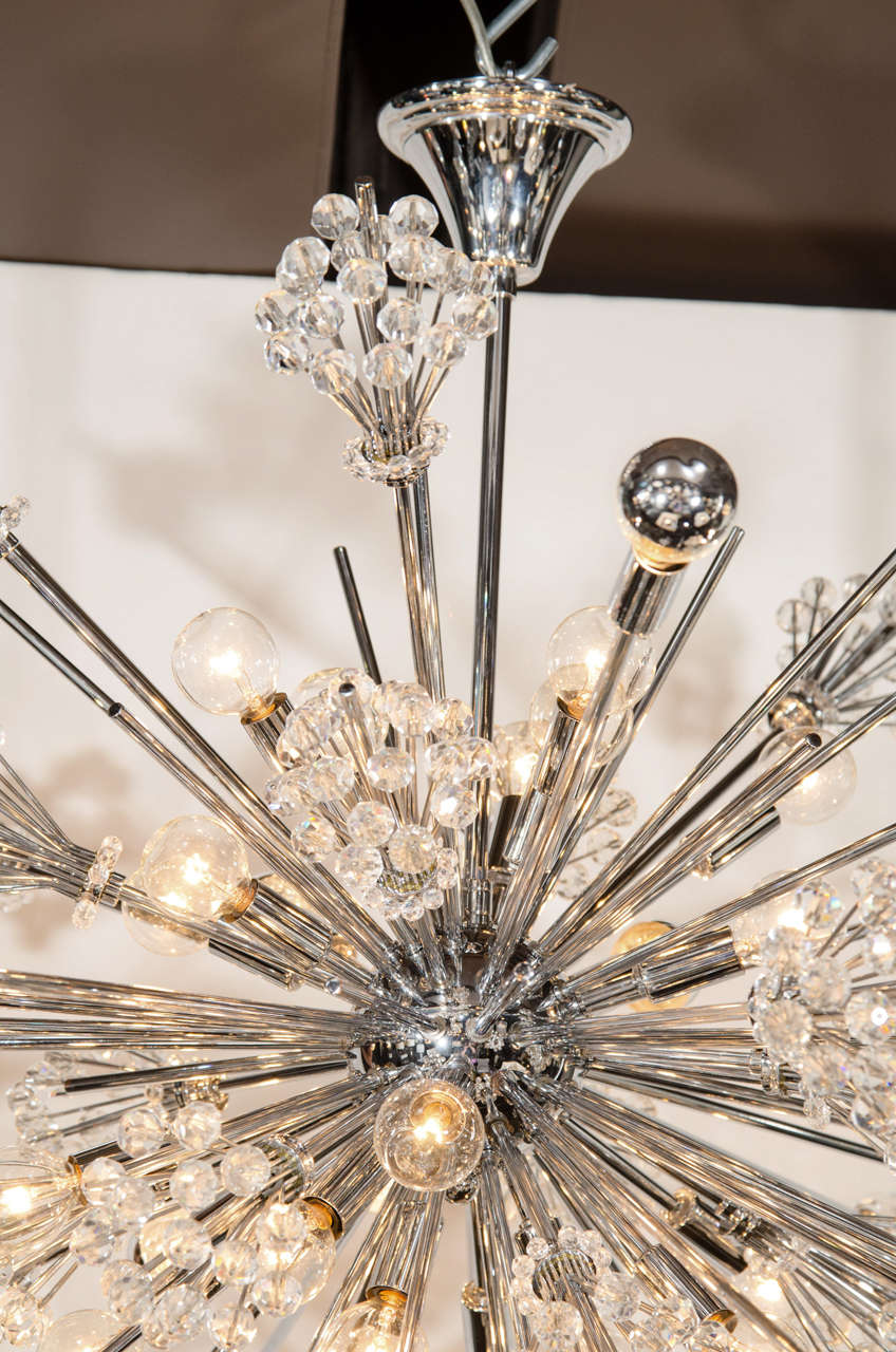 Exceptional Sputnik Chandelier by Lobmeyr Featuring Fine Cut Crystals 4