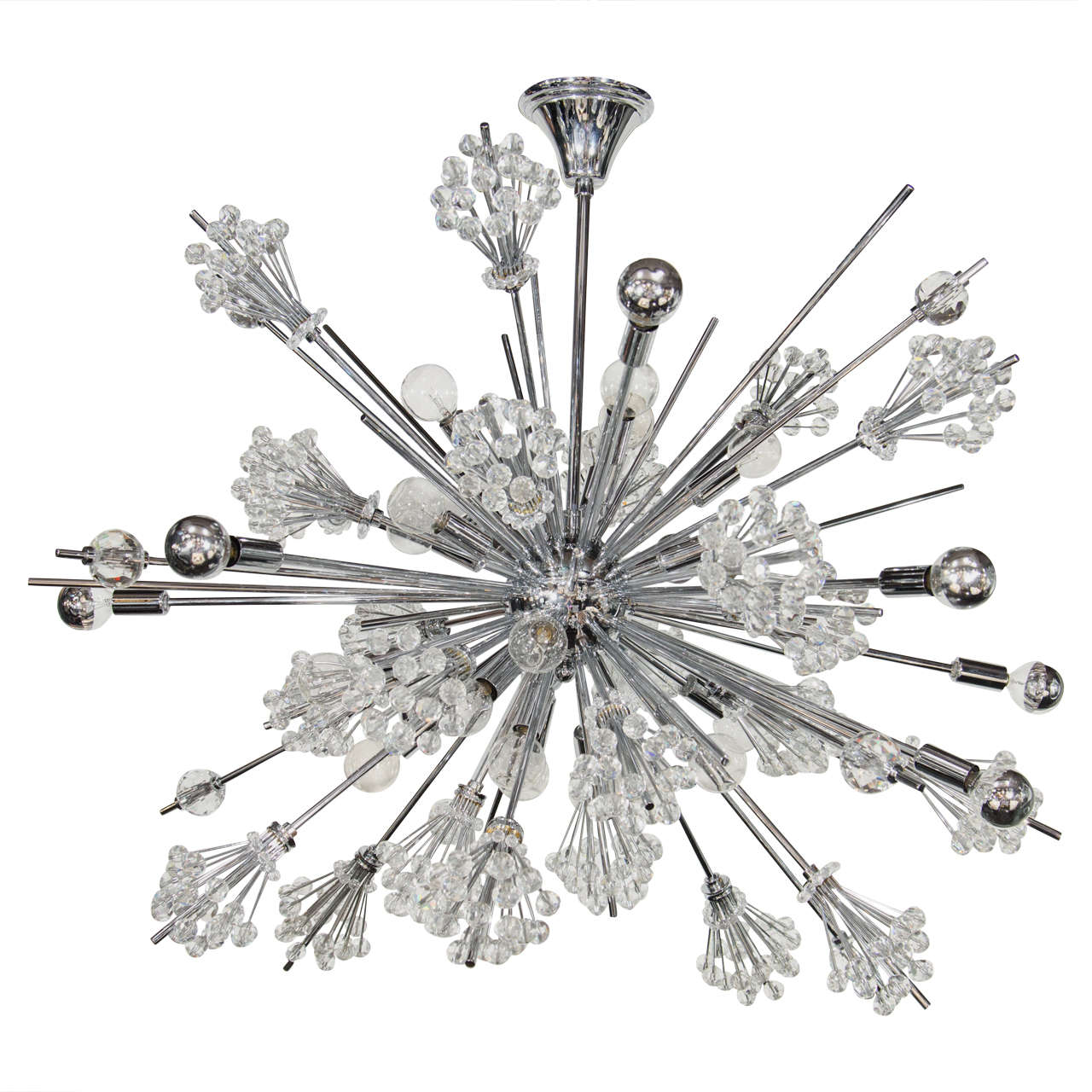 Exceptional Sputnik Chandelier by Lobmeyr Featuring Fine Cut Crystals