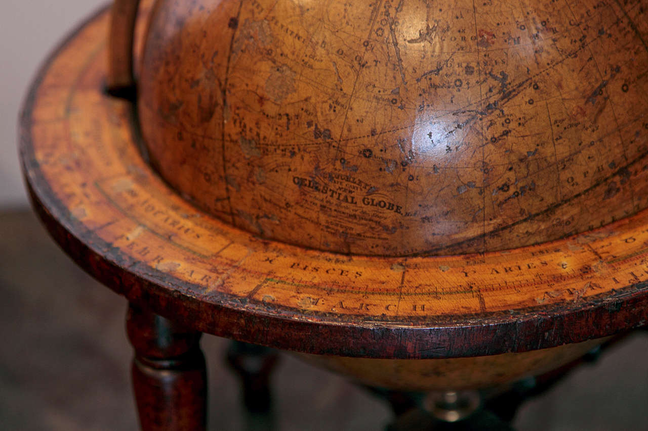 19th Century Pair of Important G.F Cruchley's Table Top Globes
