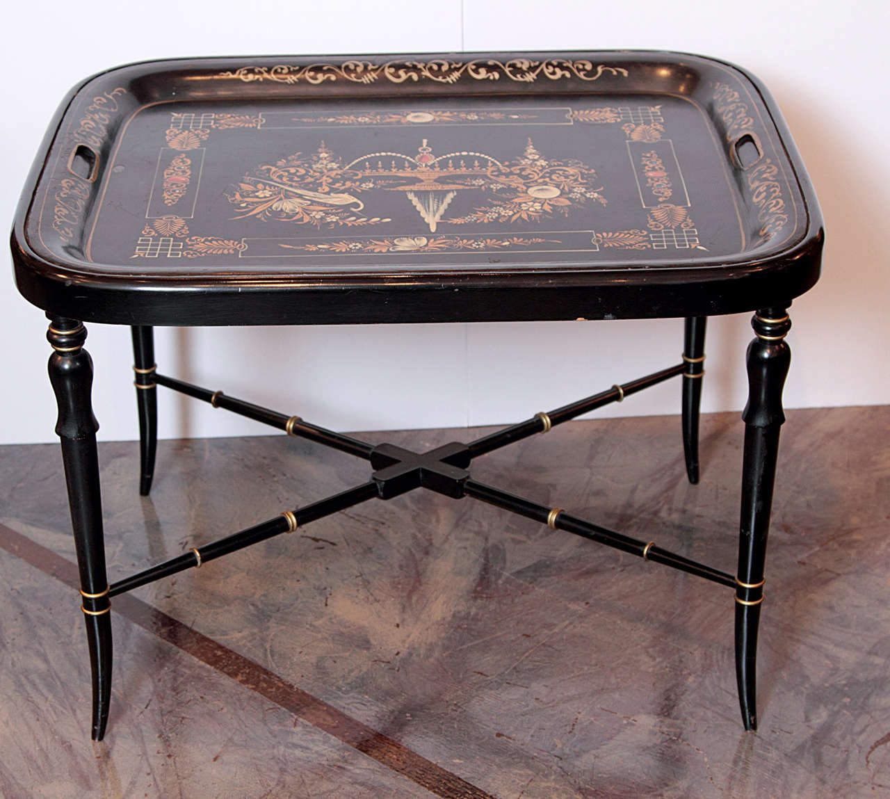 19th Century Regency, Tole Painted Tray Table For Sale 5