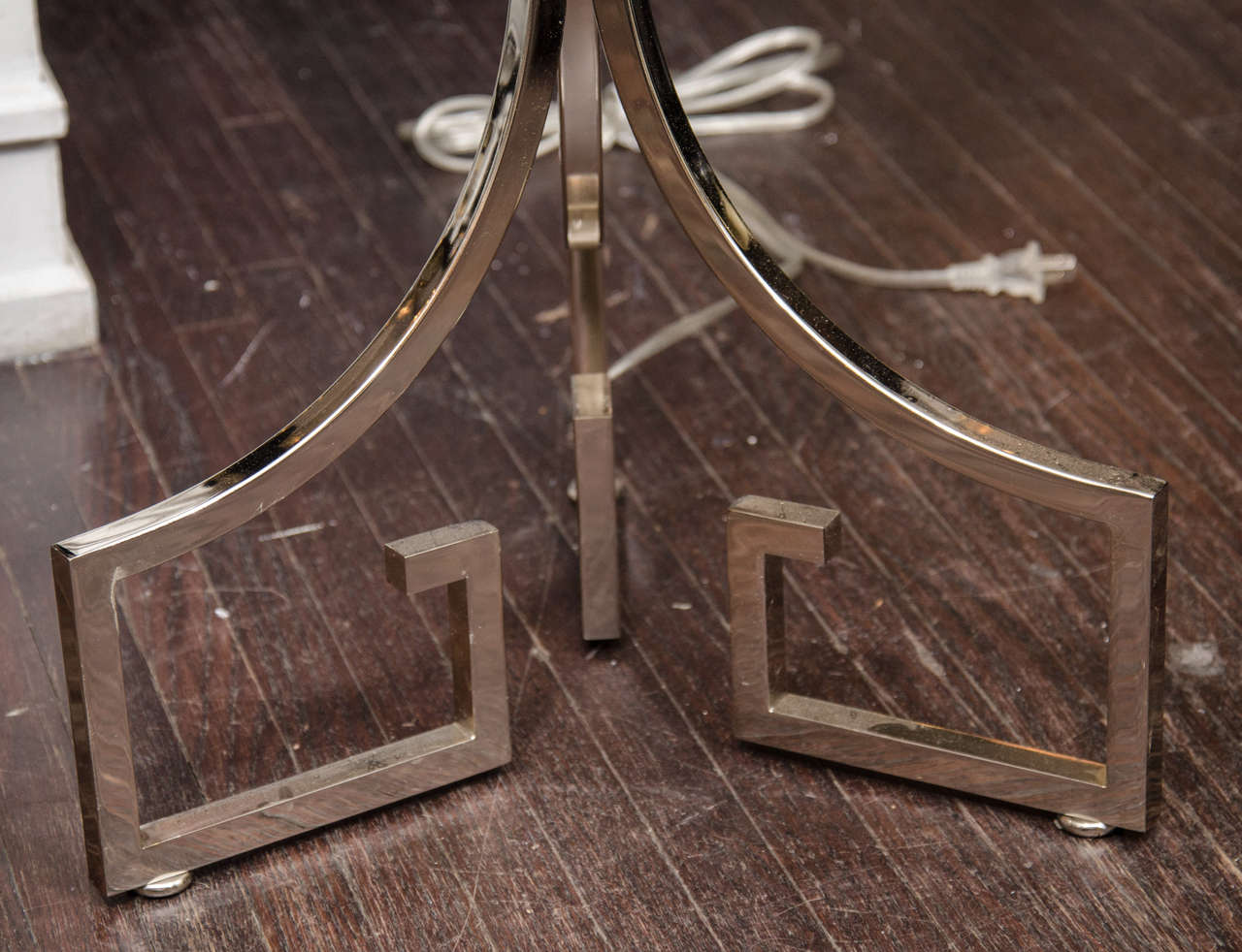 Chrome Greek Key Floor Lamp at 1stdibs