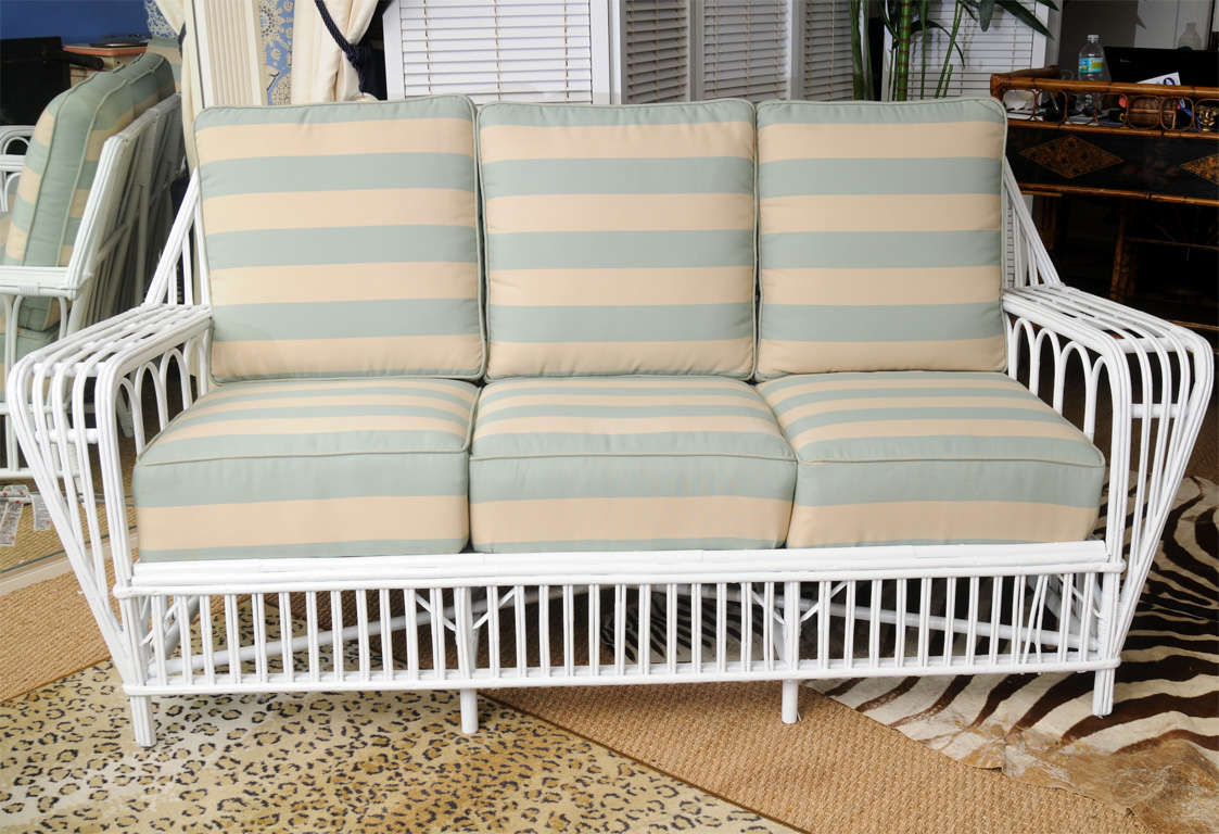 Vintage Ficks Reed Three Pieces Rattan Set at 1stDibs