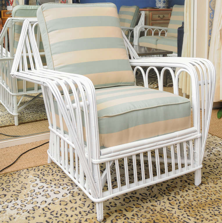 Vintage Ficks Reed Three Pieces Rattan Set at 1stDibs