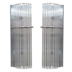 Pair of Sciolari Glass  Wall Sconces for Lightolier.