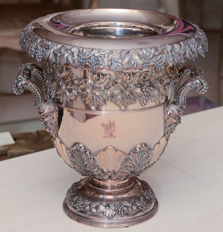 Magnificent 19th Century Silver Wine Cooler 1