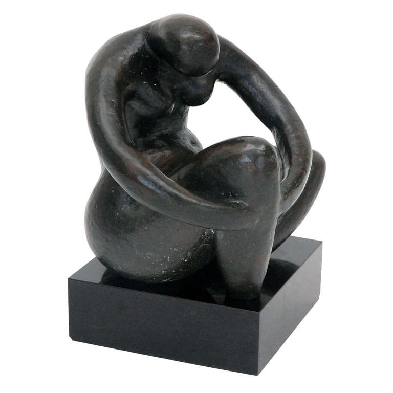 Seated Woman Bronze by Renzo Fenci