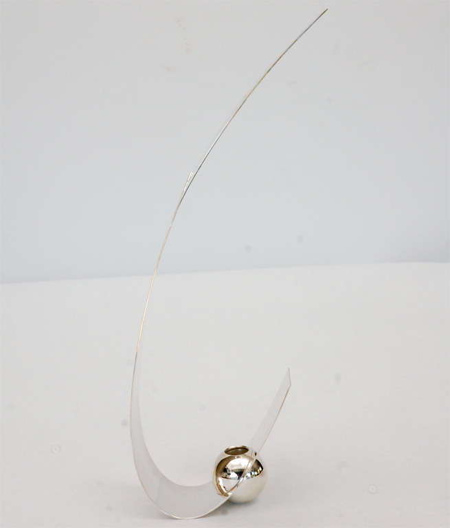 Silver Plate Candleholder Attributed to Lino Sabattini