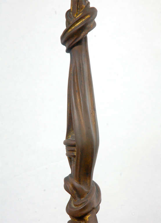 Art Nouveau Bronze Mistletoe Chandelier In Good Condition In Palm Desert, CA