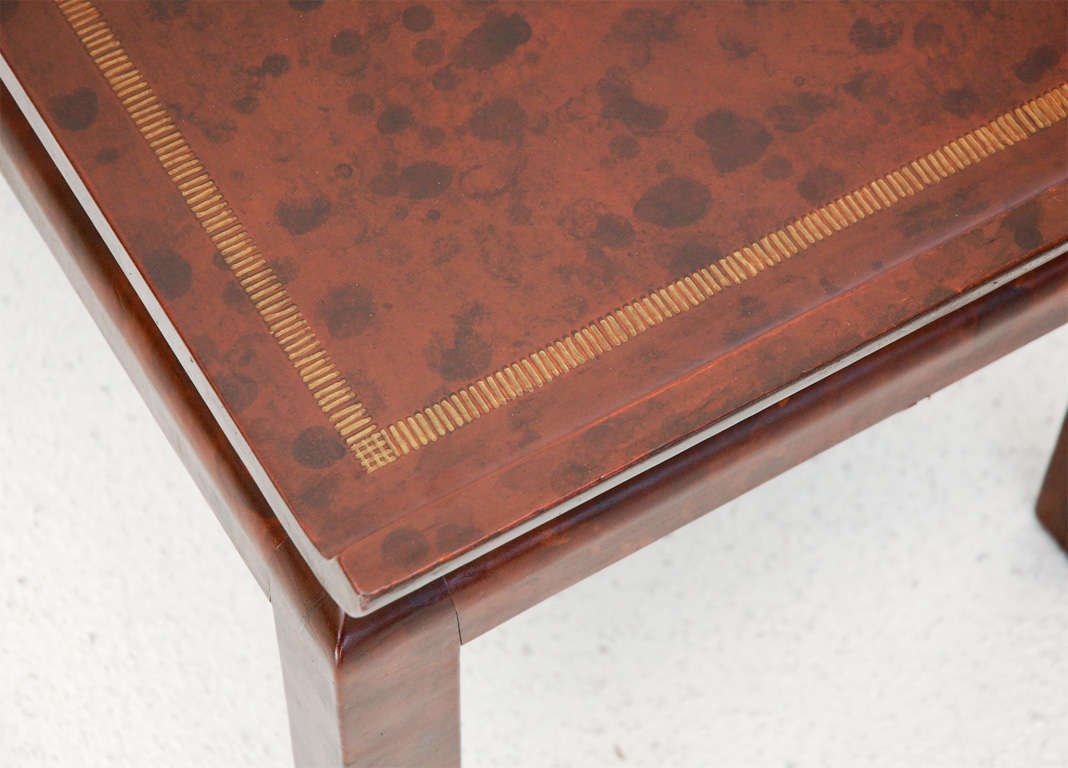 Chinoiserie Style Leather Cocktail Table by William Haines 1
