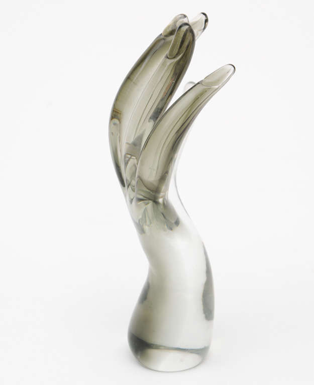 Fin du 20e siècle Sculpture à main en verre Seguso en vente