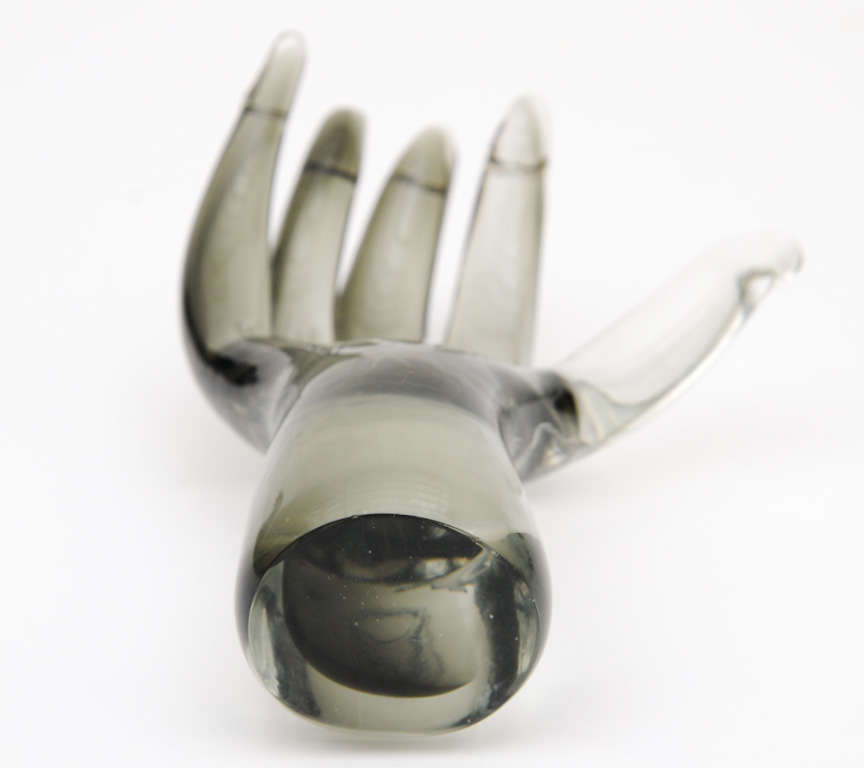 Late 20th Century Seguso Glass Hand Sculpture For Sale
