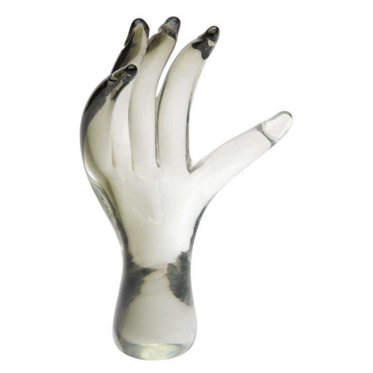 Seguso Glass Hand Sculpture For Sale
