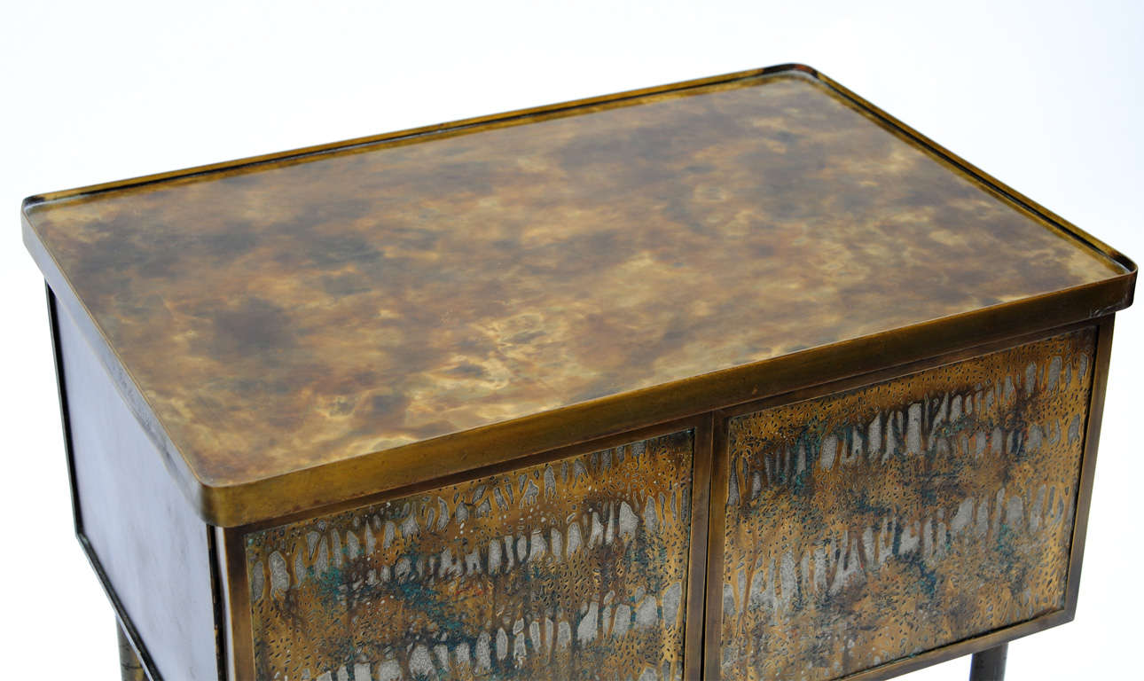 Mid-20th Century Rare Philip & Kelvin Laverne Eternal Forest Cabinet and Coffee Table